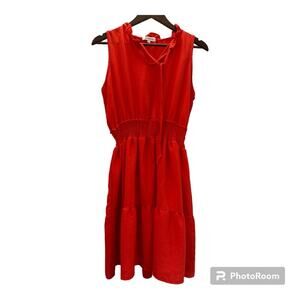 Sofia’s Women’s Dress Elastic Spring Waist Sleeveless Lightweight Orange XL